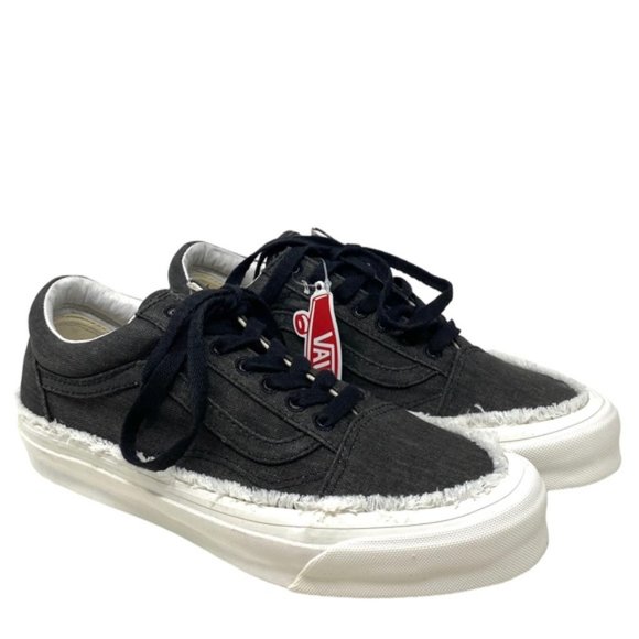 VANS Vault OG Old Skool LX Women's Shoes Canvas Raw Edge Black Skate VN0A5FBEBLK - Picture 2 of 9